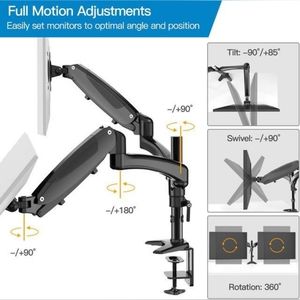 Huanuo Dual Monitor Full Motion Desk Mount